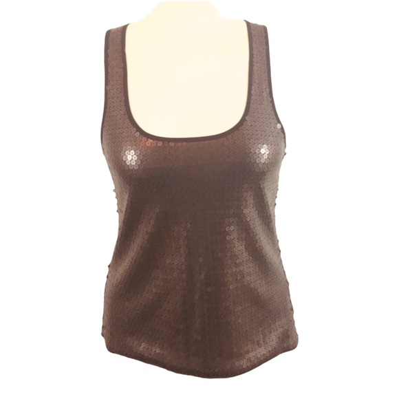 Old Navy XS Sequence Tank Top Chocolate Racer Back - Picture 1 of 6